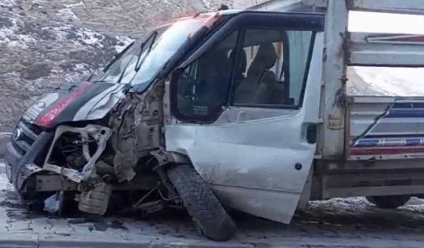 Kontrolden çıkan kamyonet direğe çarptı: 1 yaralı