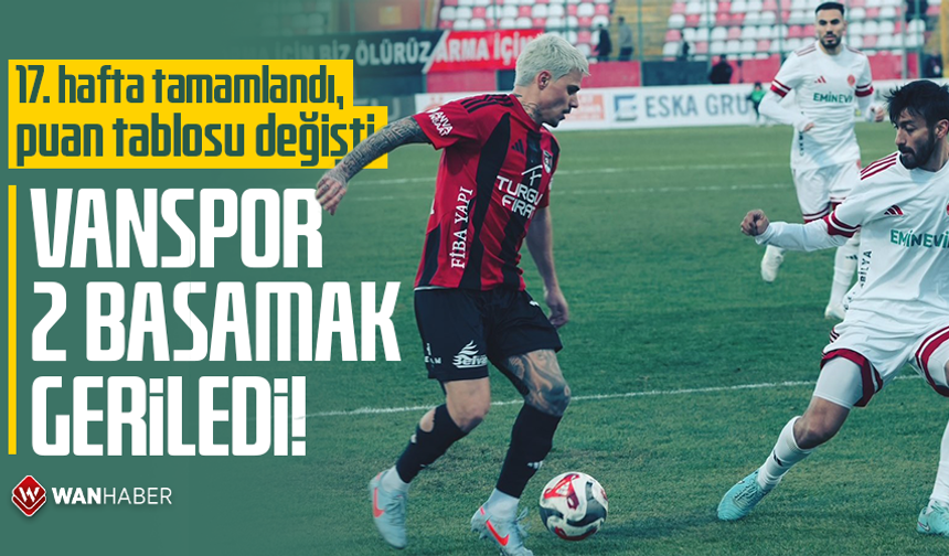 17. hafta tamamlandı, puan tablosu değişti: Vanspor 2 basamak geriledi!