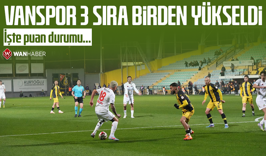 Vanspor 3 sıra birden yükseldi İşte puan durumu…
