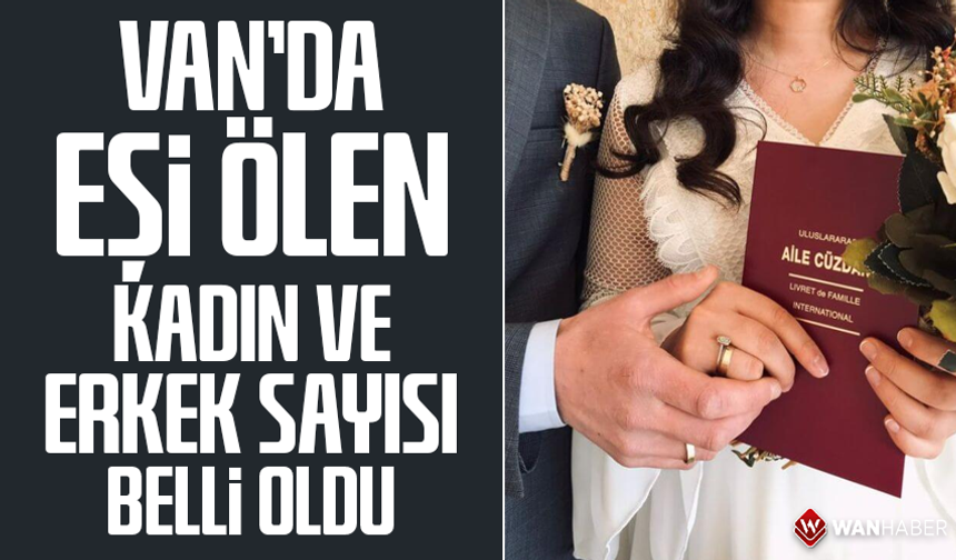 Van’da eşi ölen kadın ve erkek sayısı belli oldu