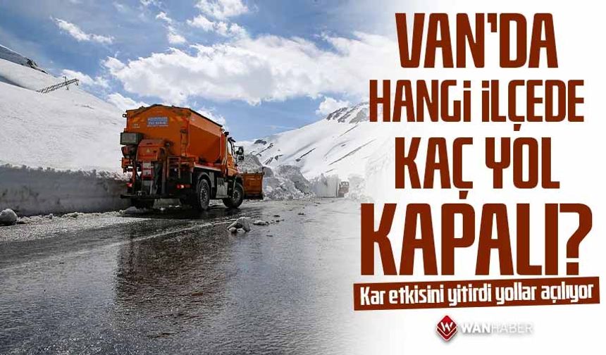 Van’da kapalı yol sayısı belli oldu