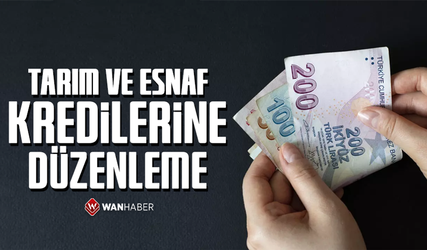 Tarım ve esnaf kredilerine düzenleme