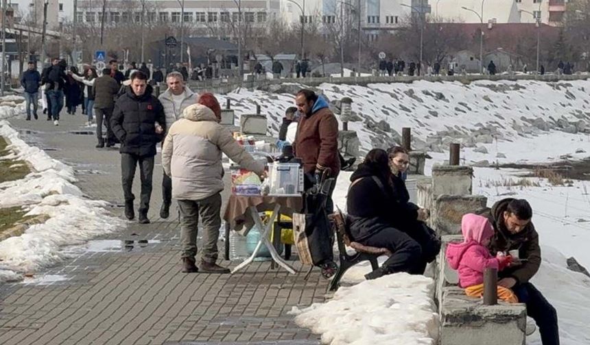 Van Gölü Sahili'nde yoğunluk