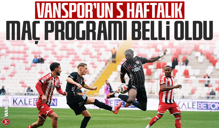 Vanspor’un 5 haftalık maç programı belli oldu