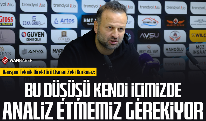 Vanspor hocasından maç sonu açıklaması