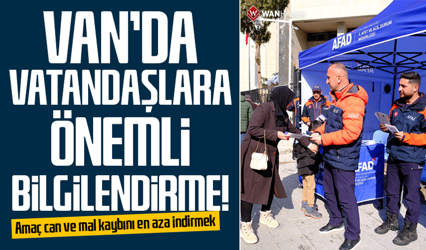 Van’da vatandaşlara önemli bilgilendirme!