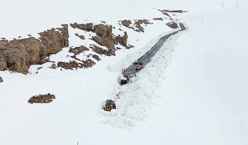 Van-Bahçesaray kara yolunda karla mücadele çalışmaları sürüyor