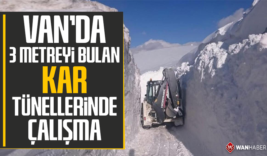 Van'da 3 metreyi bulan kar tünellerinde çalışma