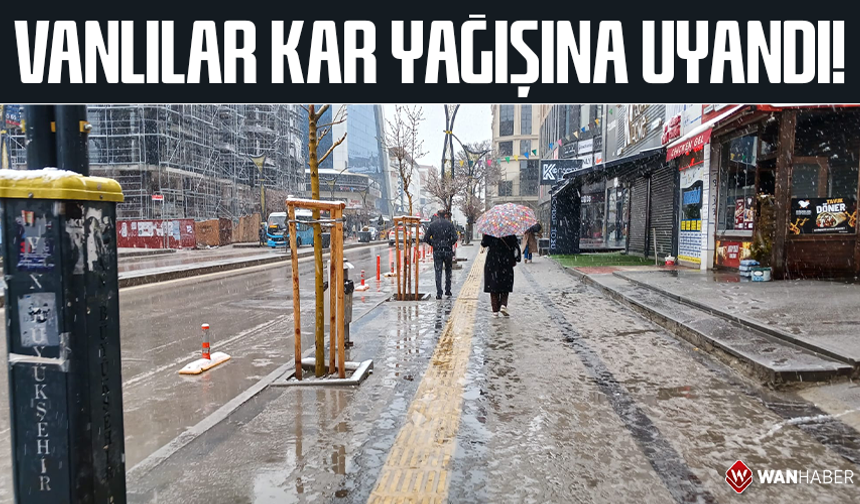Vanlılar kar yağışına uyandı