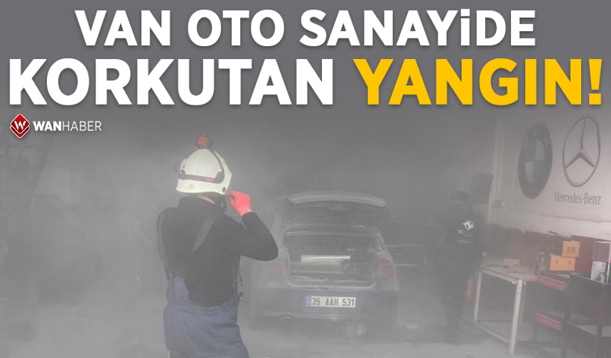 Van oto sanayisinde otomobil yangını