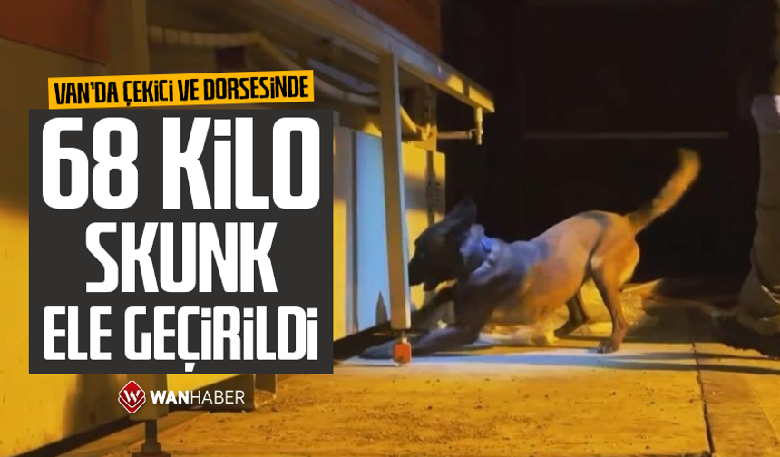 Van'da çekici ve dorsesinde 68 kilo skunk ele geçirildi