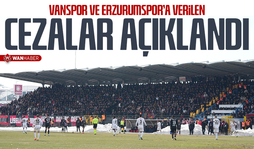 Vanspor ve Erzurumspor’a verilen cezalar açıklandı