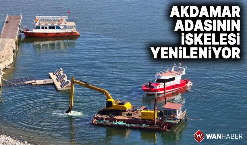 Suların çekildiği Akdamar'daki iskele yenileniyor