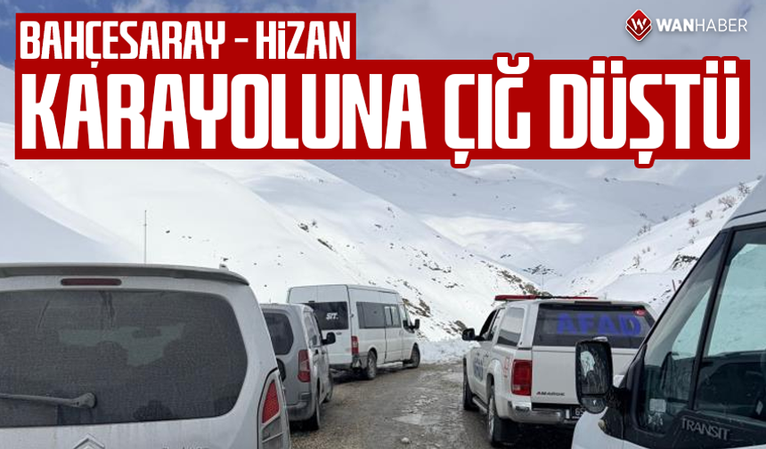 Bahçesaray-Hizan karayoluna çığ düştü