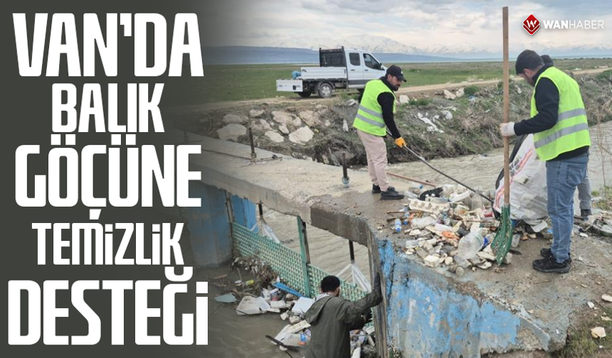 Van’da balık göçüne temizlik desteği