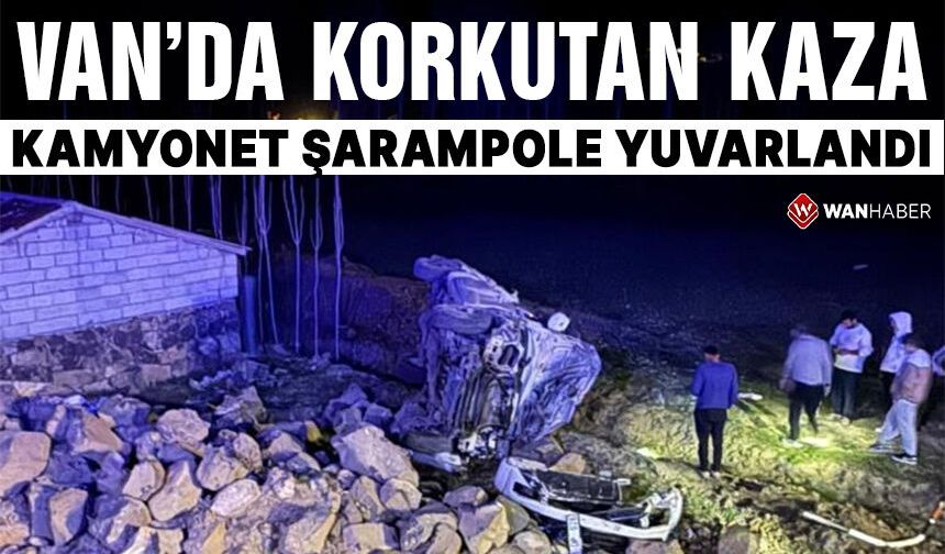 Van Muradiye'de Bir Araç Şarampole Yuvarlandı!
