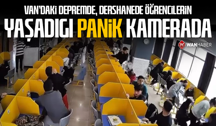 Van'daki depremde, dershanede öğrencilerin yaşadığı panik kamerada