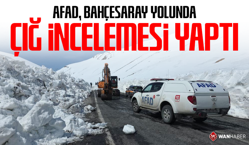 AFAD, Bahçesaray yolunda çığ incelemesi yaptı
