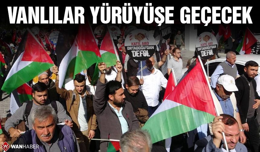 Van’dan Filistin’e destek yürüyüşü