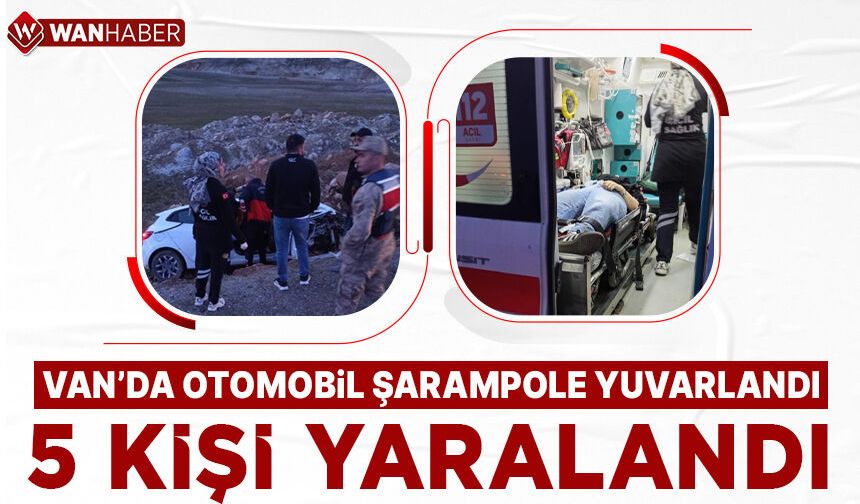 Van'da otomobil şarampole yuvarlandı