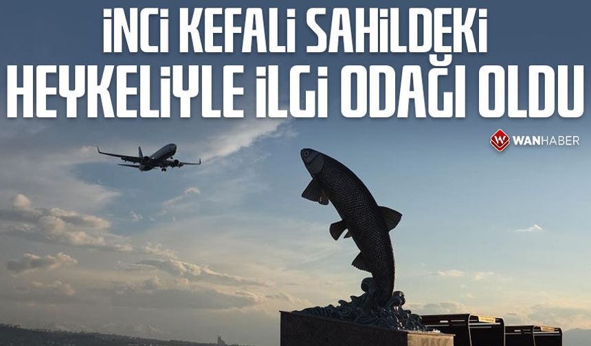 İnci kefali sahildeki heykeliyle ilgi odağı oldu