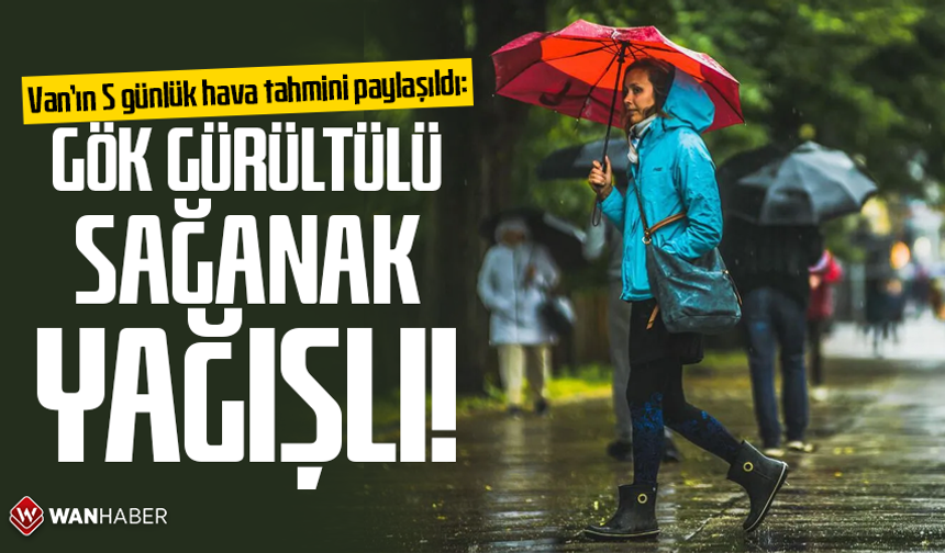 Van’ın 5 günlük hava tahmini paylaşıldı: Gök gürültülü sağanak yağışlı!