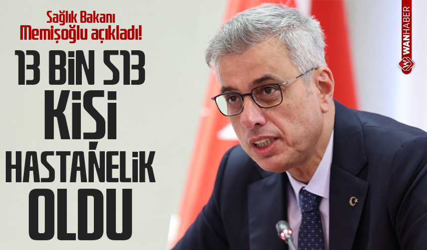Bakan Memişoğlu açıkladı: 13 bin 513 kişi hastanelik oldu