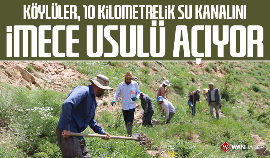 Köylüler, 10 kilometrelik su kanalını imece usulü açıyor