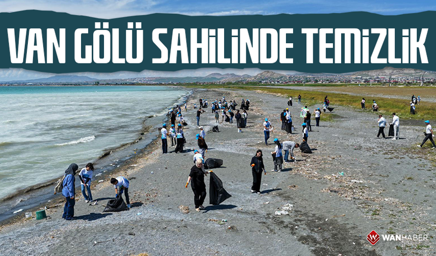 Van Gölü sahilinde temizlik