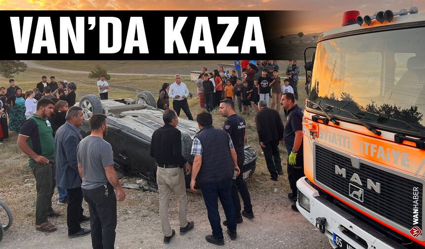 Van'da kontrolden çıkan otomobil ters döndü: Sürücü yaralandı