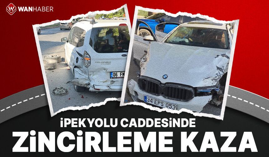 İpekyolu Caddesi'nde maddi hasarlı zincirleme kaza!