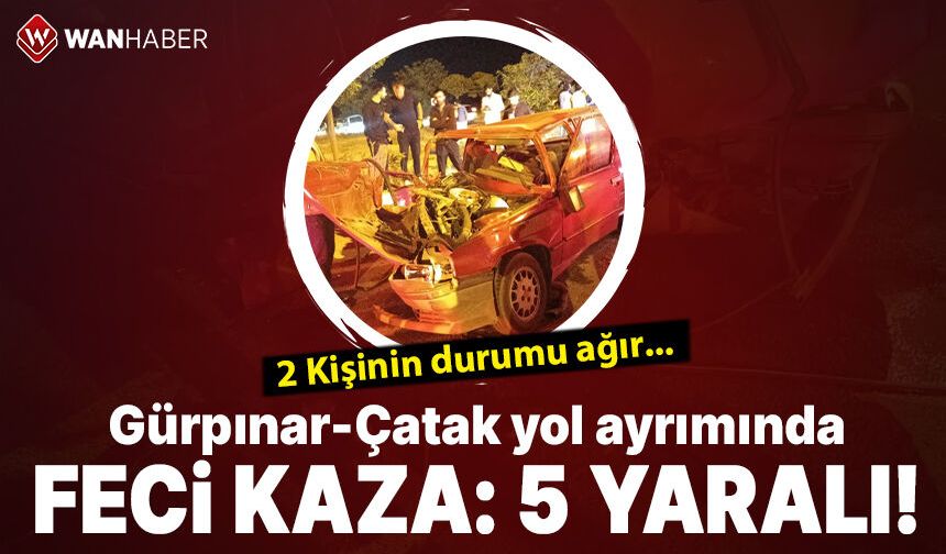 Gürpınar-Çatak Yol Ayrımında Feci Kaza: 2'si Ağır 5 Yaralı