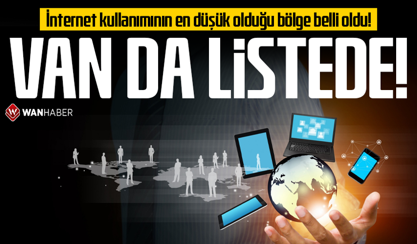 İnternet kullanımının en düşük olduğu bölge belli oldu! Van da listede!
