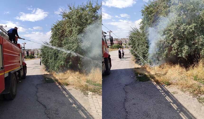 Van'da bahçedeki yangın söndürüldü