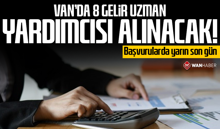 Van’da 8 gelir uzman yardımcısı alınacak! Başvurularda yarın son gün