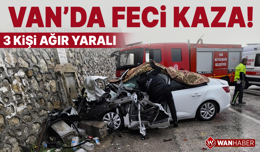 Van Gevaş'ta feci kaza: 3 yaralı!