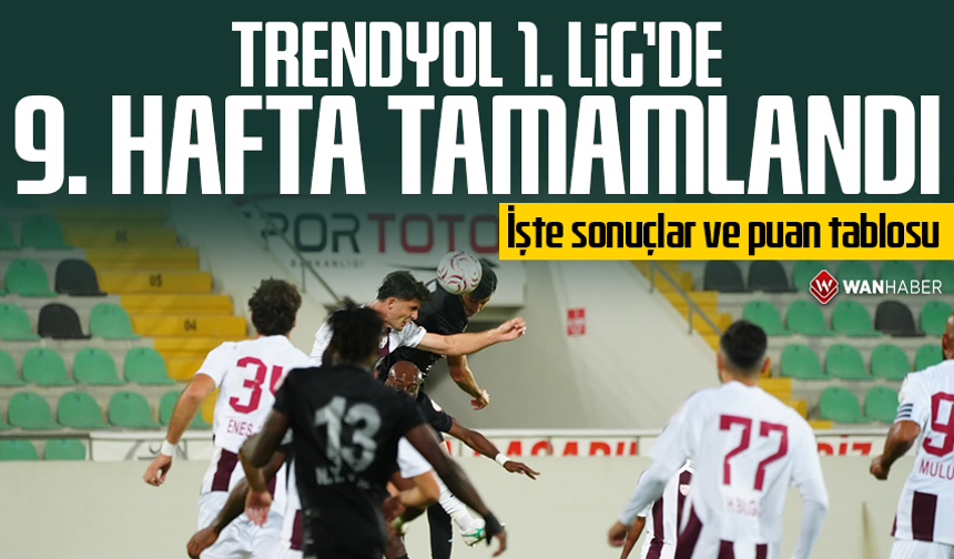 Trendyol 1. Lig’de 9. hafta tamamlandı: İşte sonuçlar ve puan tablosu