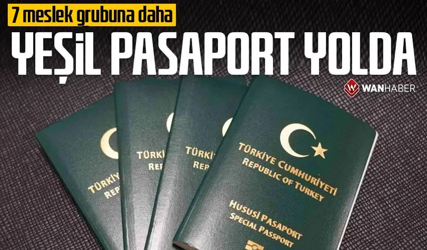 7 meslek grubuna daha yeşil pasaport!
