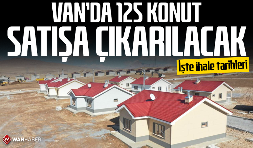 Van’da 125 konut satışa çıkarılacak! İşte ihale tarihleri