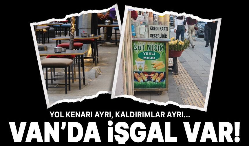 Van'da kaldırım ve yol işgali ilginç yöntemlerle sürüyor!