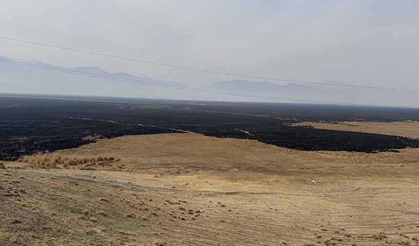 Nehil Sazlığı'nda Yangıb Söndürüldü.
