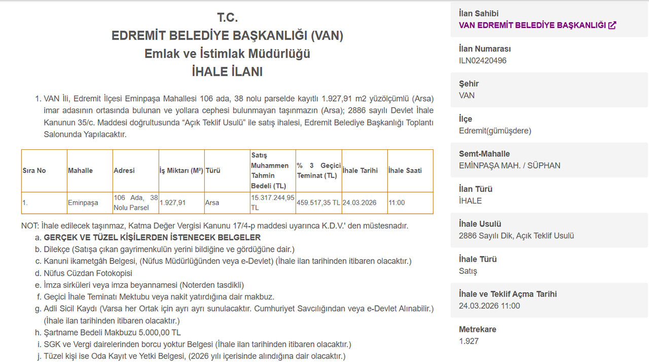 Edremit Arsa Satisi 1