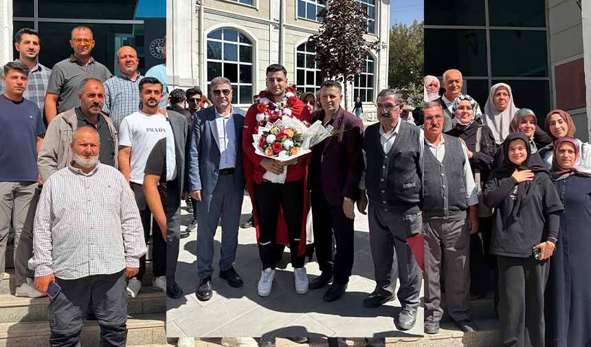 Vanlı Dünya şampiyonu davul zurnayla karşılandı